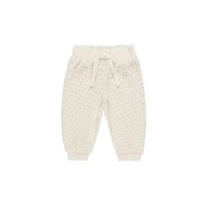 Quincy Mae Velour Relaxed Sweatpant - Fog Polka Dot