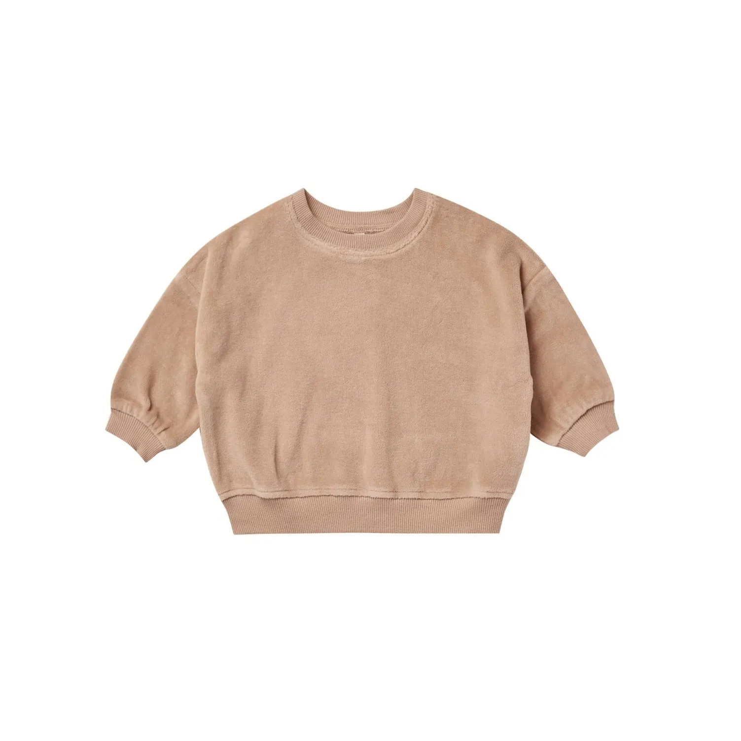Quincy Mae Velour Relaxed Sweatshirt - Blush