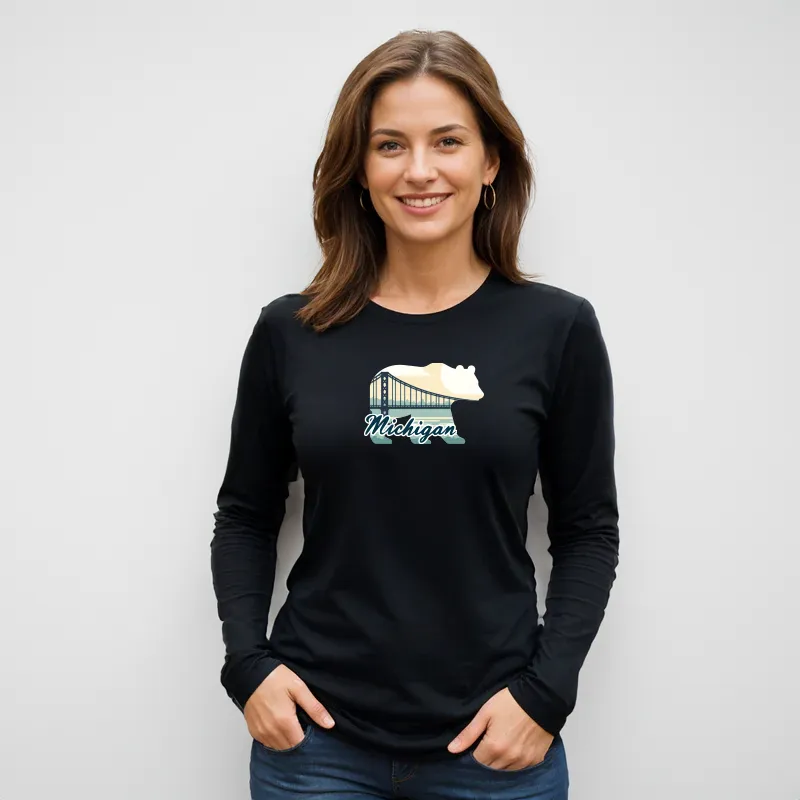 "Bear Bridge" Relaxed Fit Long Sleeve Unisex T-Shirt