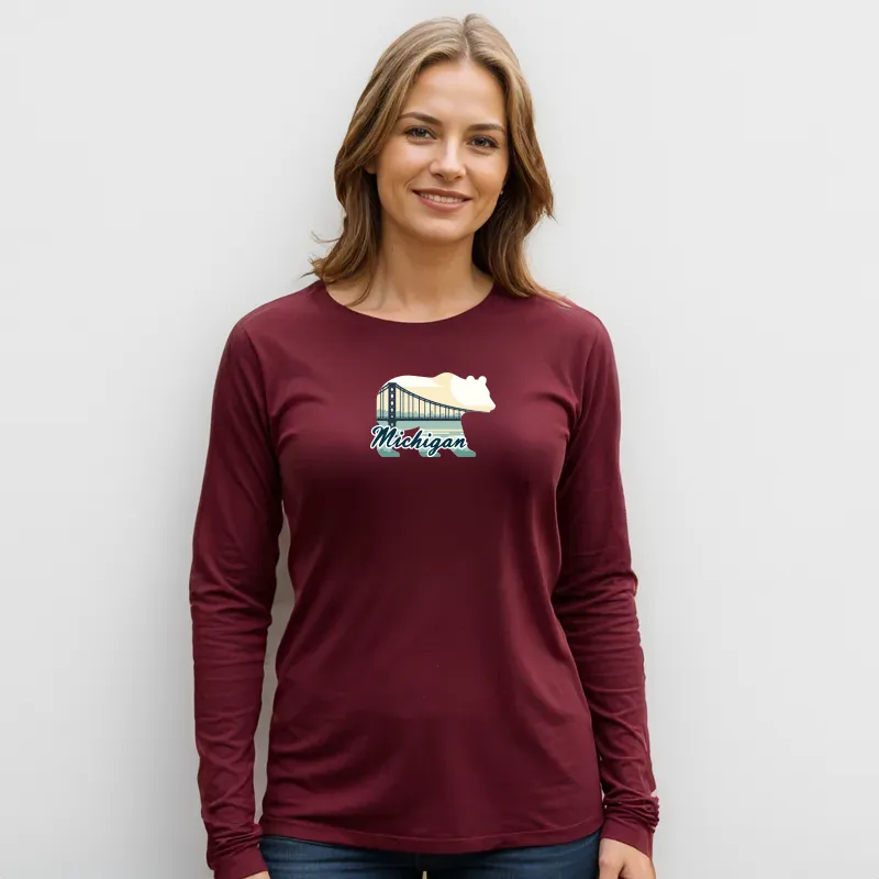 "Bear Bridge" Relaxed Fit Long Sleeve Unisex T-Shirt