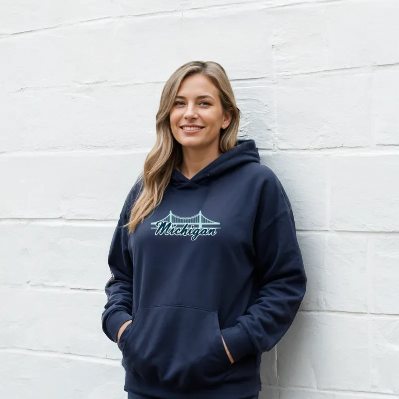 "Mackinac Bridge" Relaxed Fit Classic Unisex Hoodie