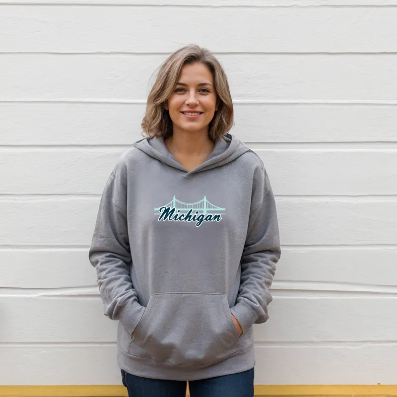 "Mackinac Bridge" Relaxed Fit Classic Unisex Hoodie