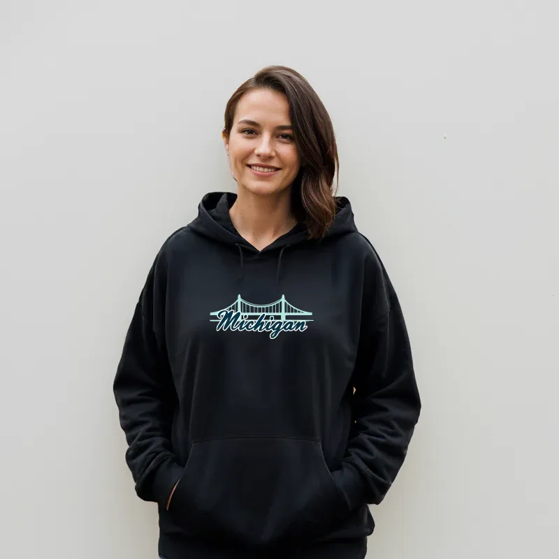 "Mackinac Bridge" Relaxed Fit Classic Unisex Hoodie