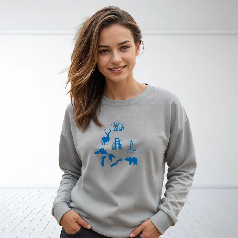 "Michigan Favorites" Relaxed Fit Classic Crew Unisex Sweatshirt