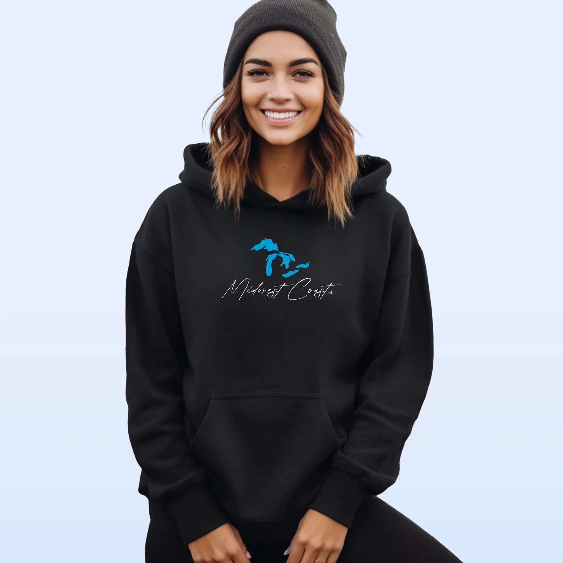 "Midwest Coast" Relaxed Fit Classic Unisex Hoodie
