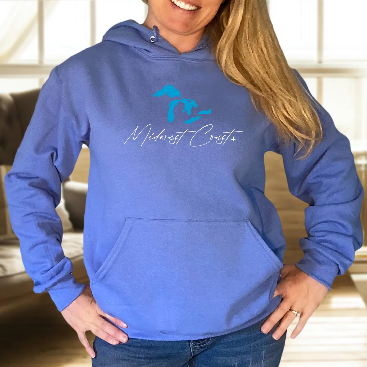 "Midwest Coast" Relaxed Fit Classic Unisex Hoodie