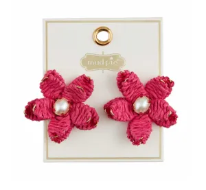 Raffia Flower Earrings