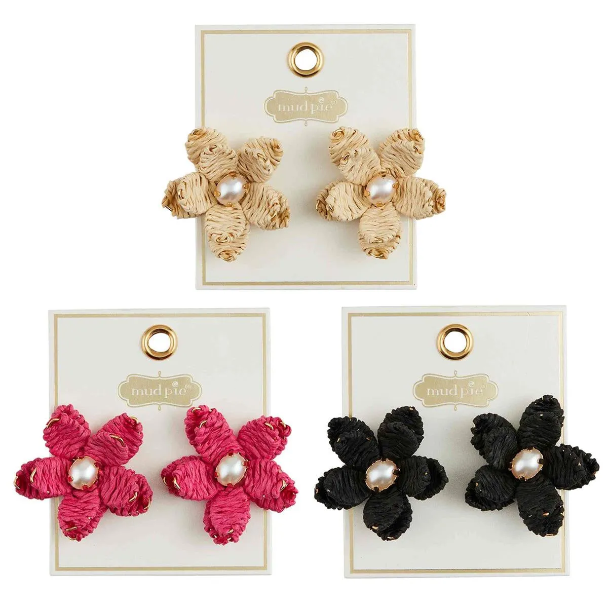 Raffia Flower Earrings