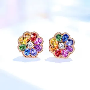 Rainbow Petals Stud Earrings