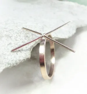 Raw Gemstone Ring - Plain Flat, 3mm Band, Choose Your Metal