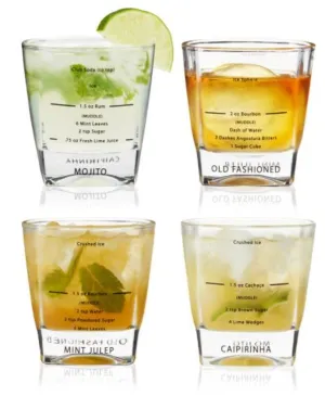 Recipe Rocks Glasses, Set of 4