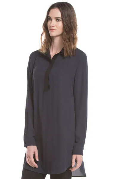 Relaxed Collar Tunic | Navy