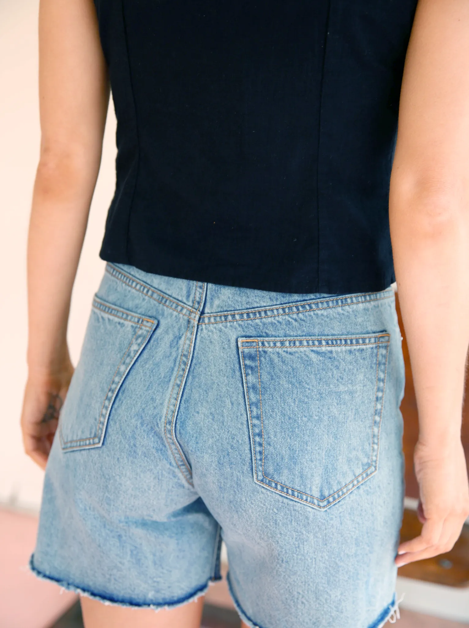 Renee Relaxed Long Denim Short