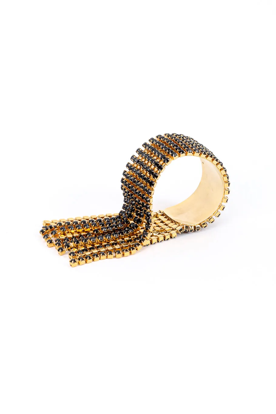 Rhinestone Fringe Cuff Bracelet