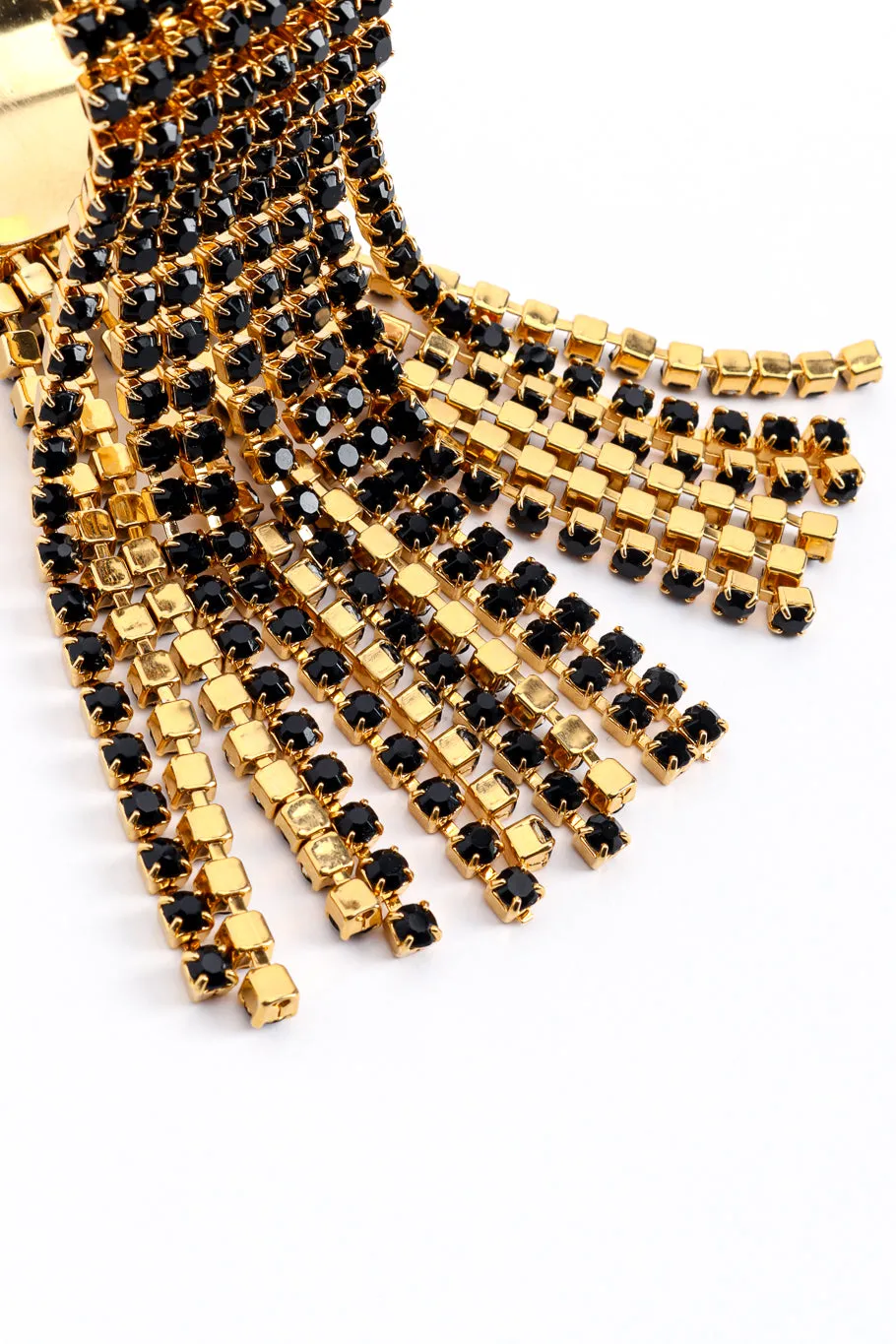 Rhinestone Fringe Cuff Bracelet