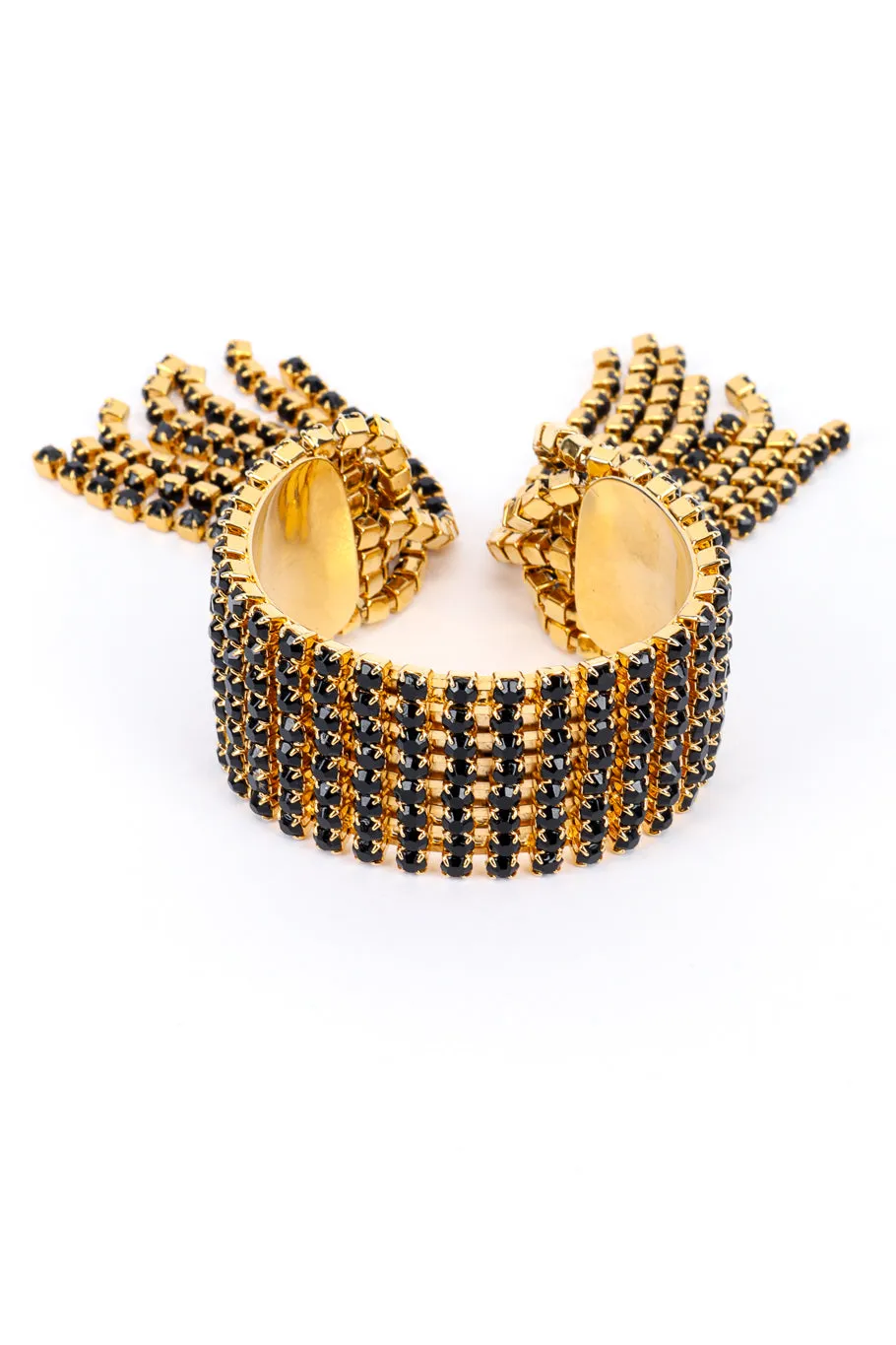 Rhinestone Fringe Cuff Bracelet