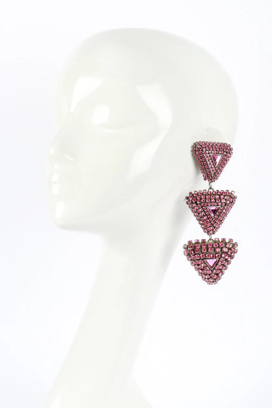 Rhinestone Triangle Tier Drop Earrings