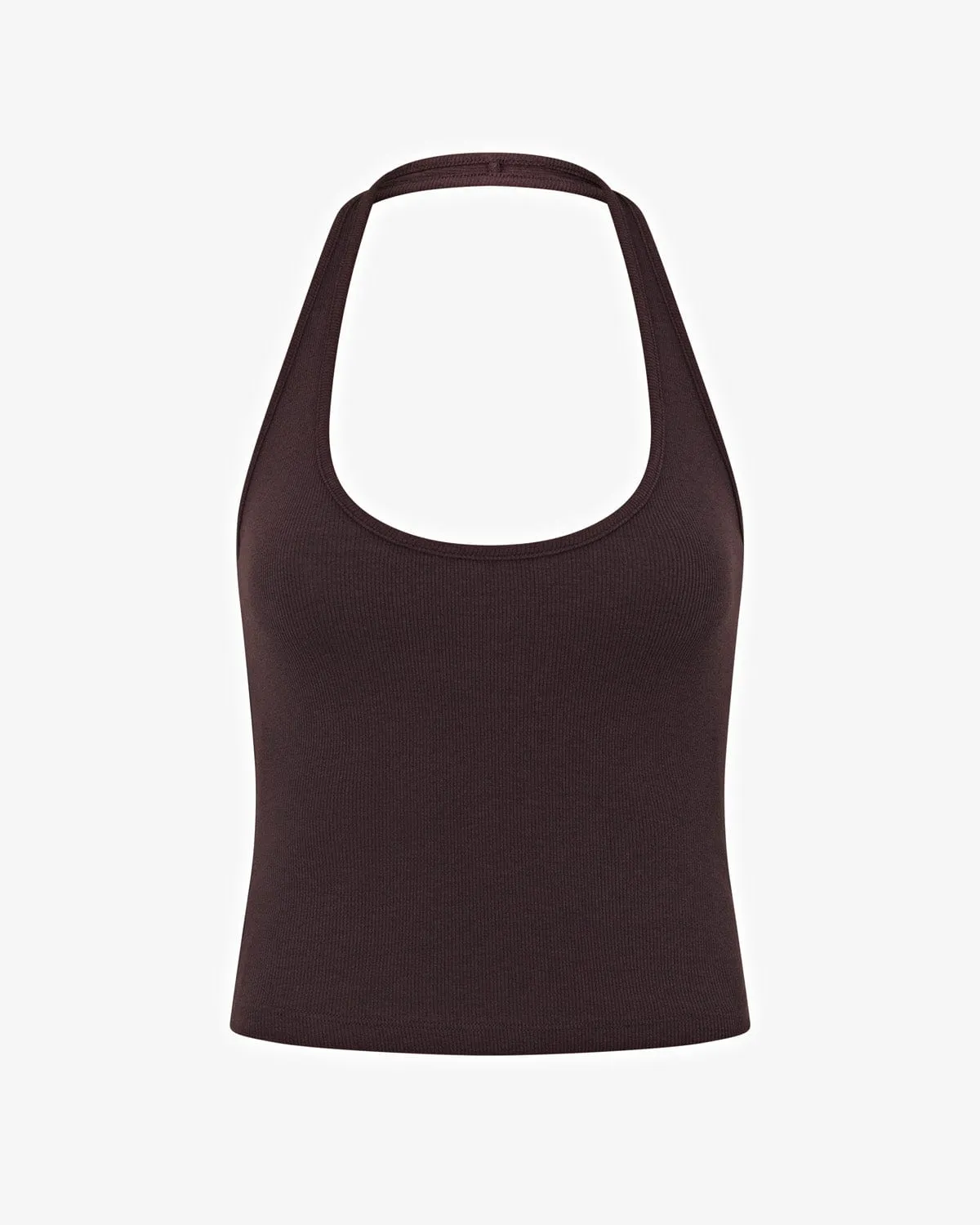 Rib Halter Tank | Espresso