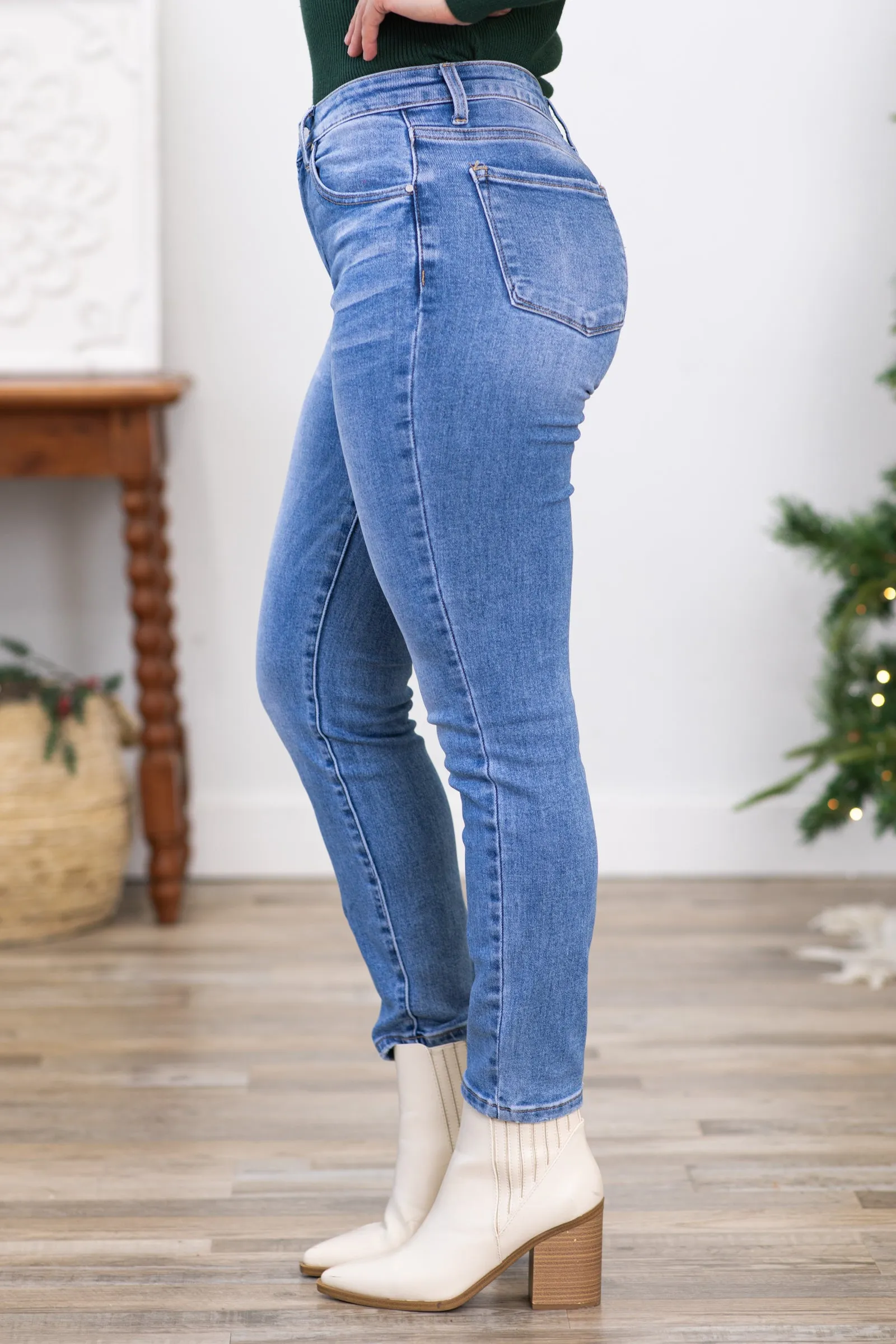 Risen Mid Rise Relaxed Skinny Jeans