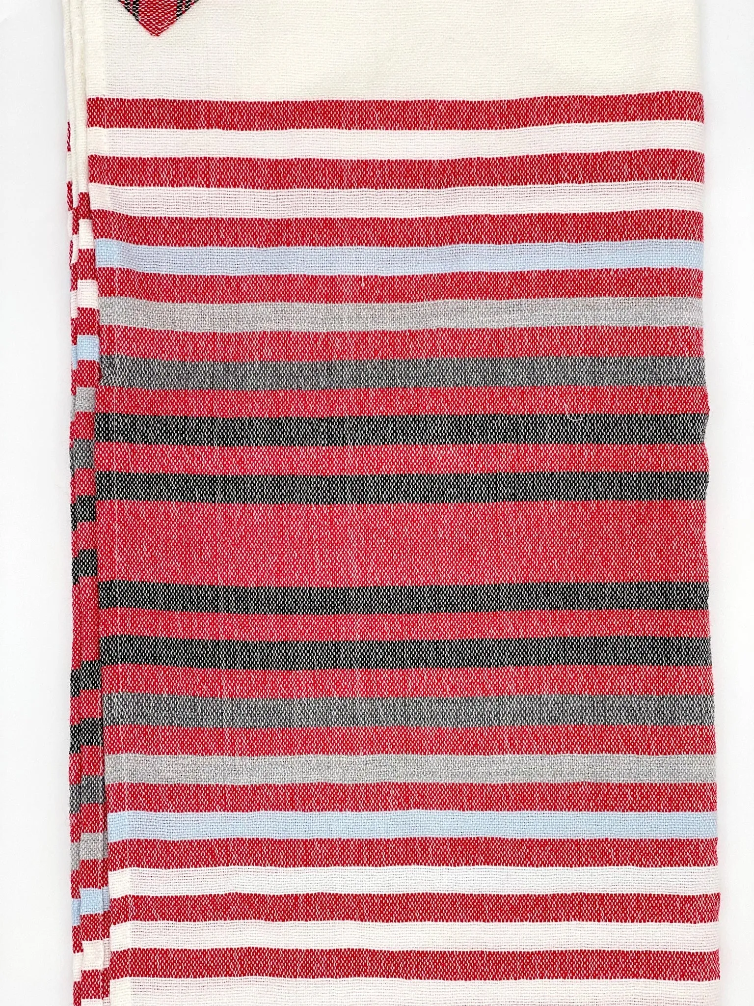 Ron - Wool Tallit  - Red and Black Stripes