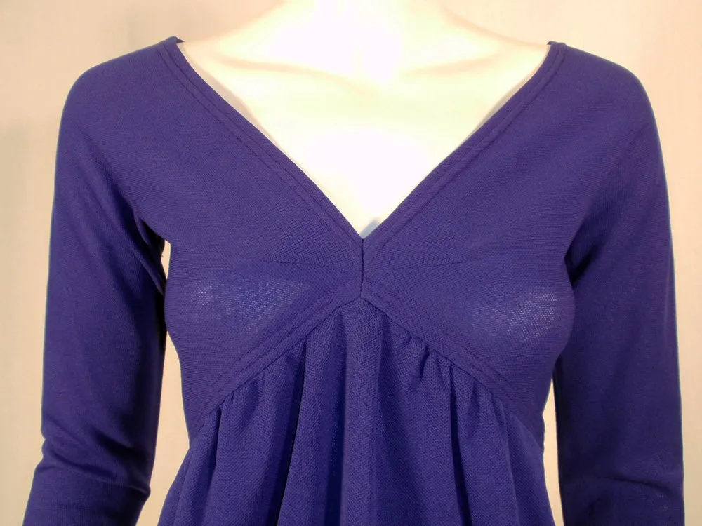 RUDI GERNREICH 1960s Vintage Purple Knit V-Neck Mini Dress