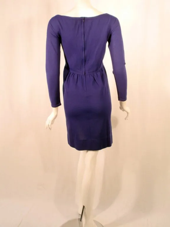 RUDI GERNREICH 1960s Vintage Purple Knit V-Neck Mini Dress