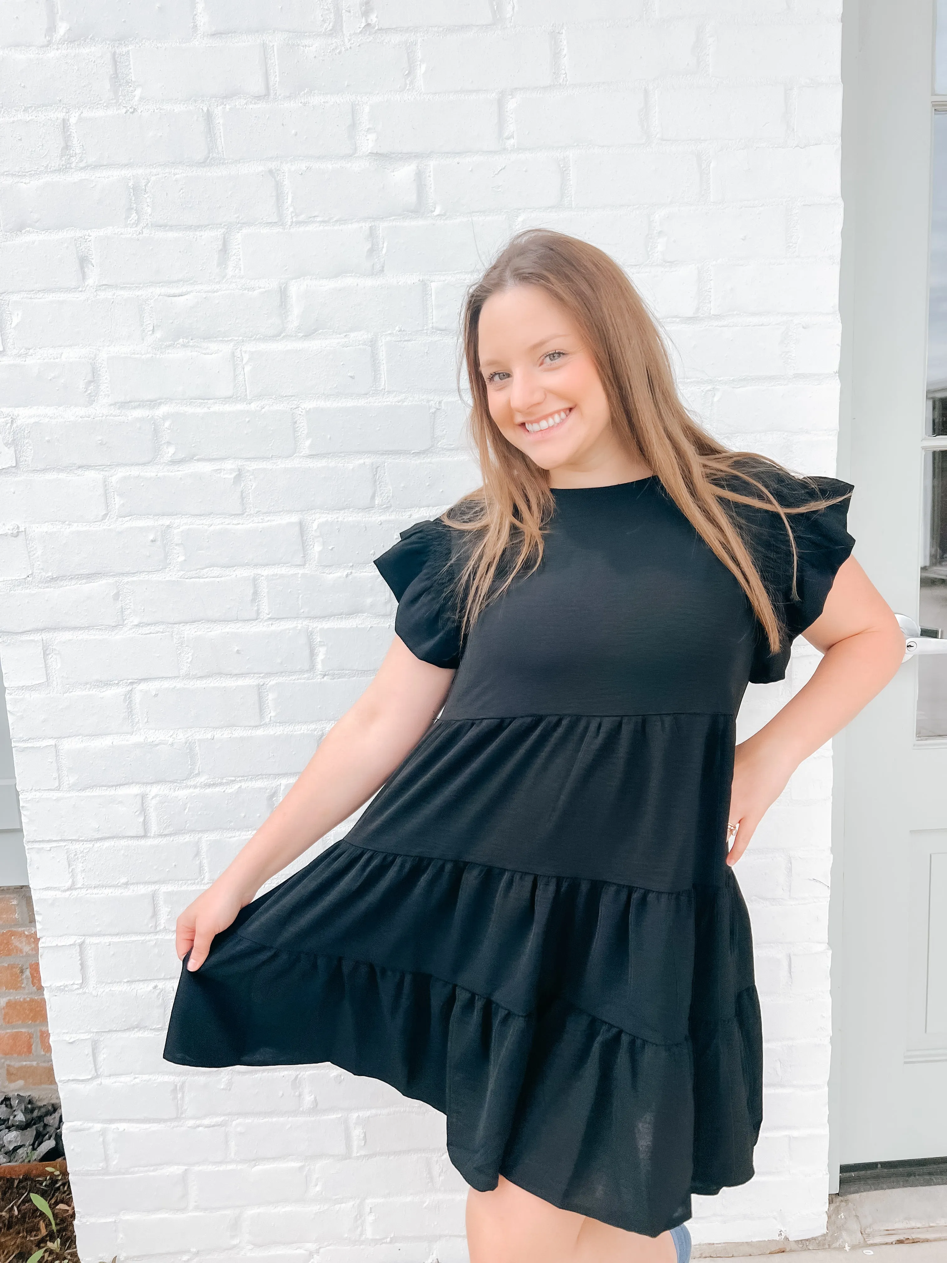 Ruffle Sleeve Mini Dress