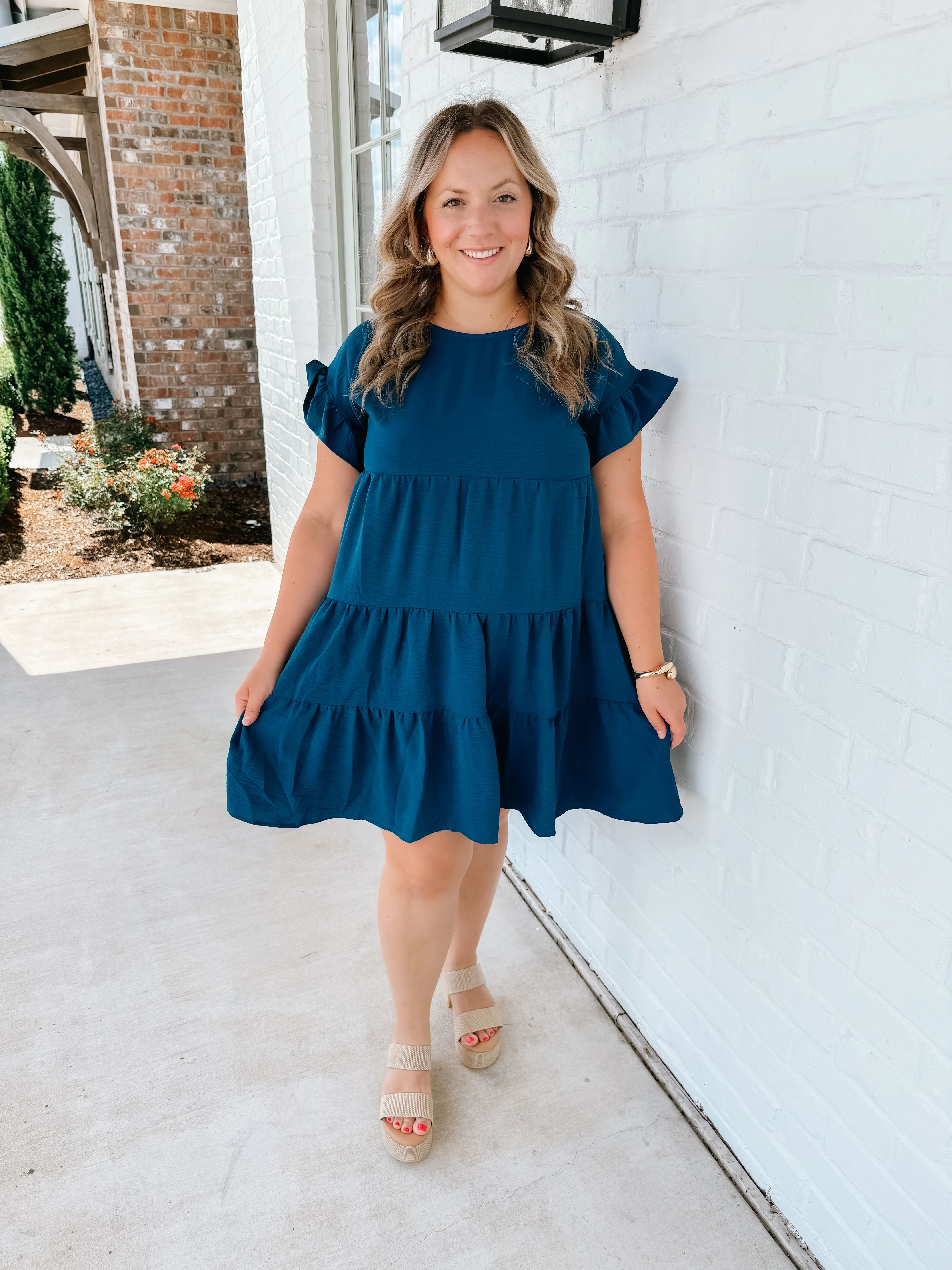 Ruffle Sleeve Tiered Dress
