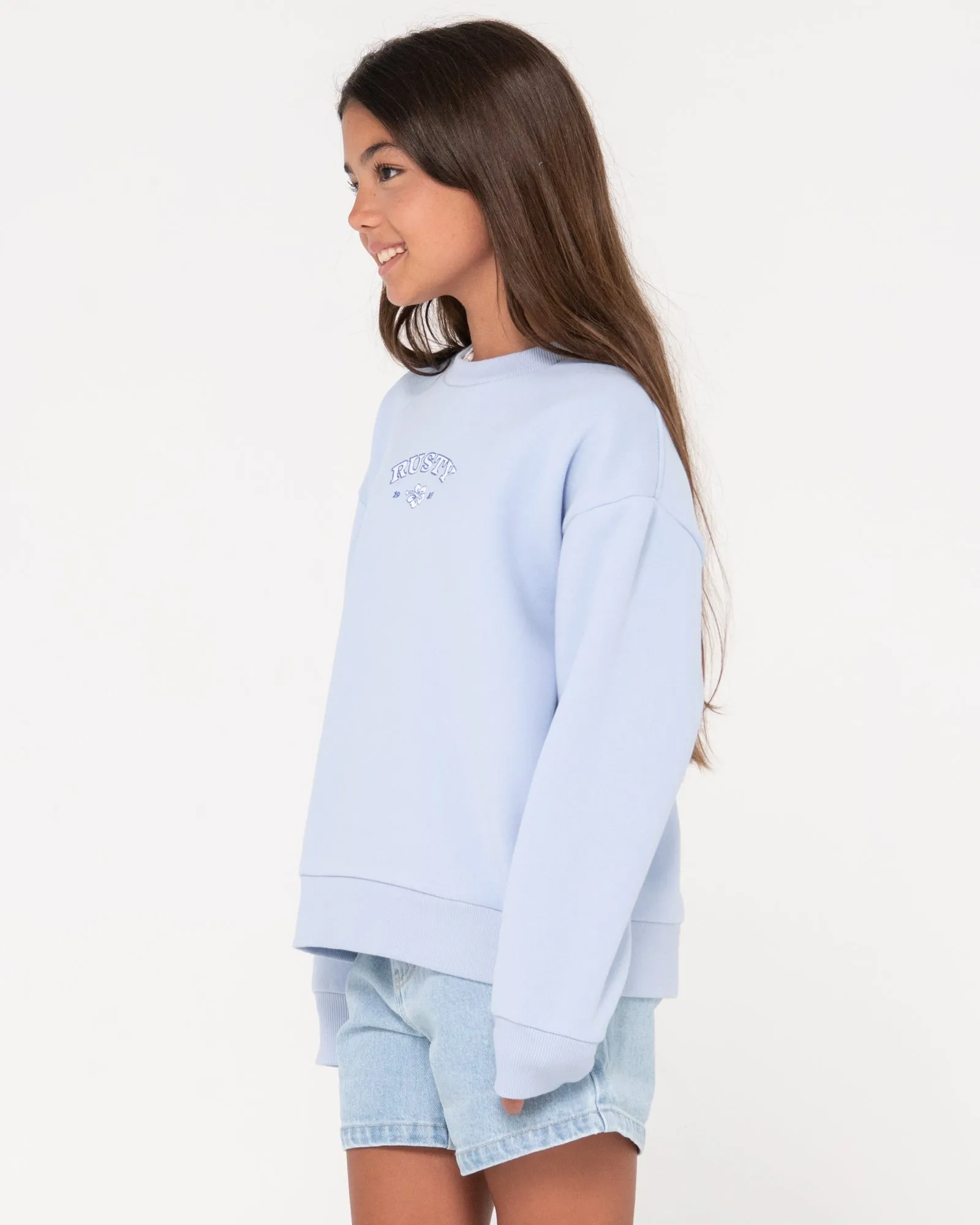 Rusty Relaxed Crew Fleece Girls