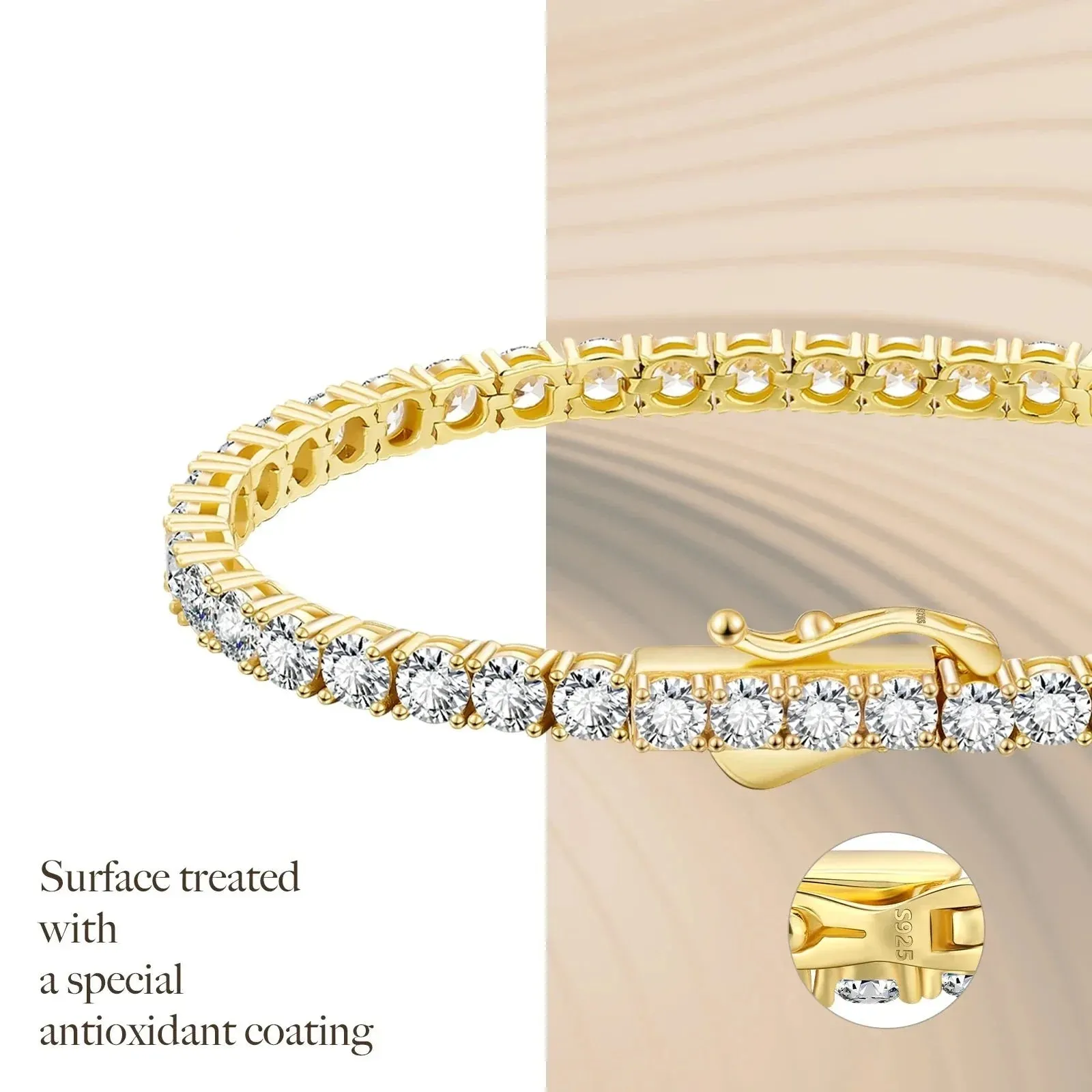 S925 Silver CZ Diamond Tennis Bracelet - 5mm