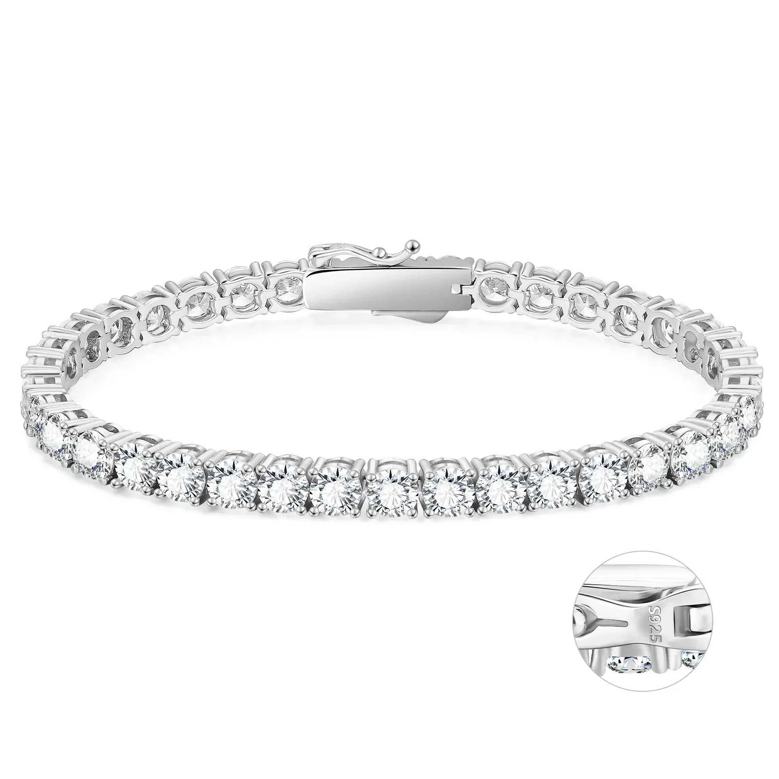 S925 Silver CZ Diamond Tennis Bracelet - 5mm