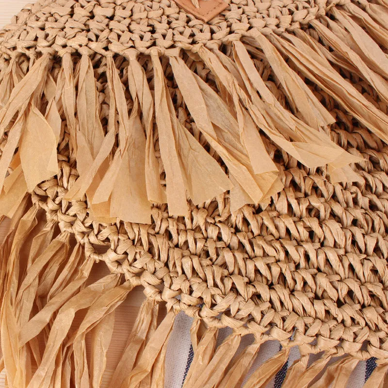 Semicircle Tassel Straw Bag