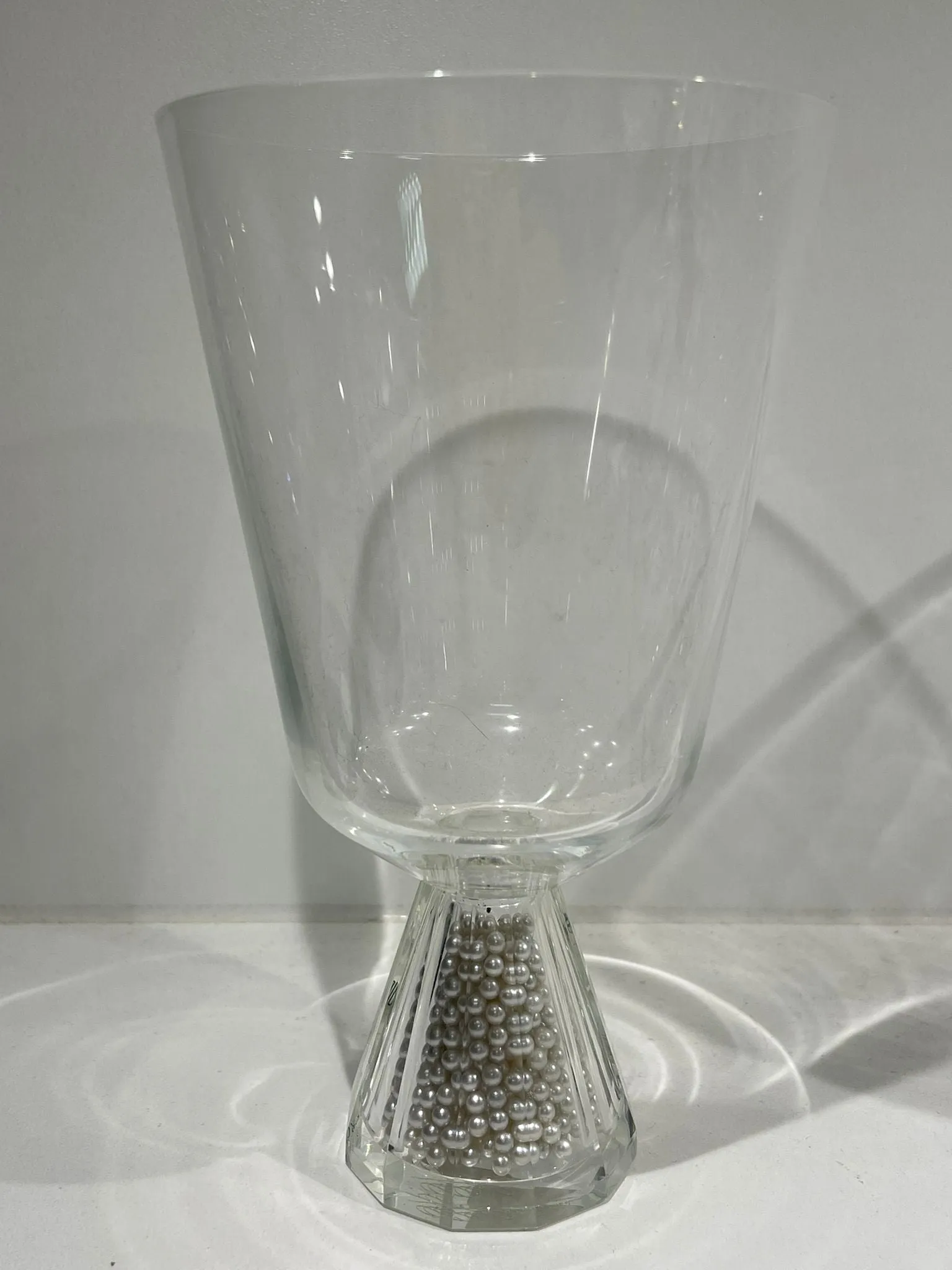 Set of 4 glass with short stem and pearl design