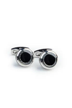 Shinny Black and Slver Cufflinks