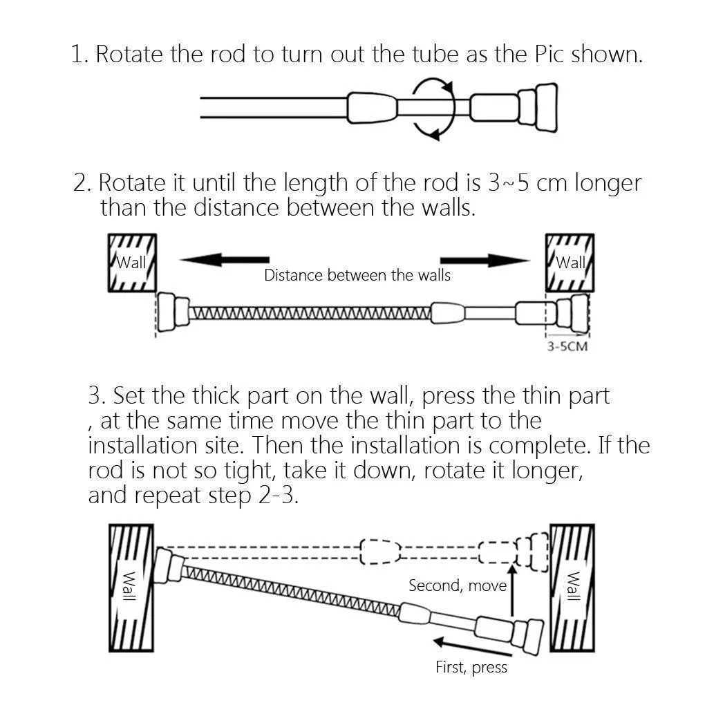 Shower Curtain Rail Extendable