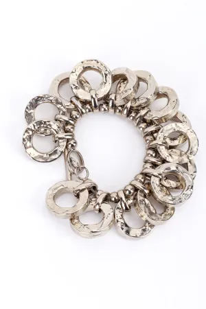 Silver Hammered O-Ring Charm Bracelet II