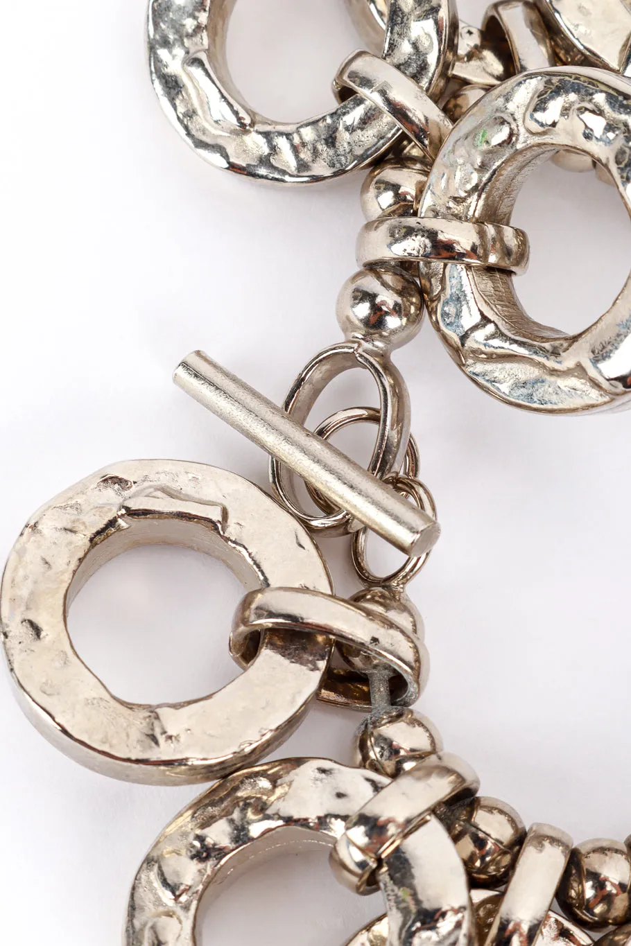 Silver Hammered O-Ring Charm Bracelet II