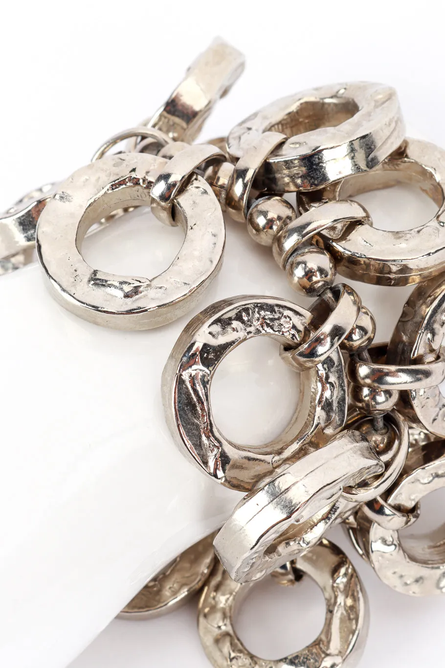 Silver Hammered O-Ring Charm Bracelet II