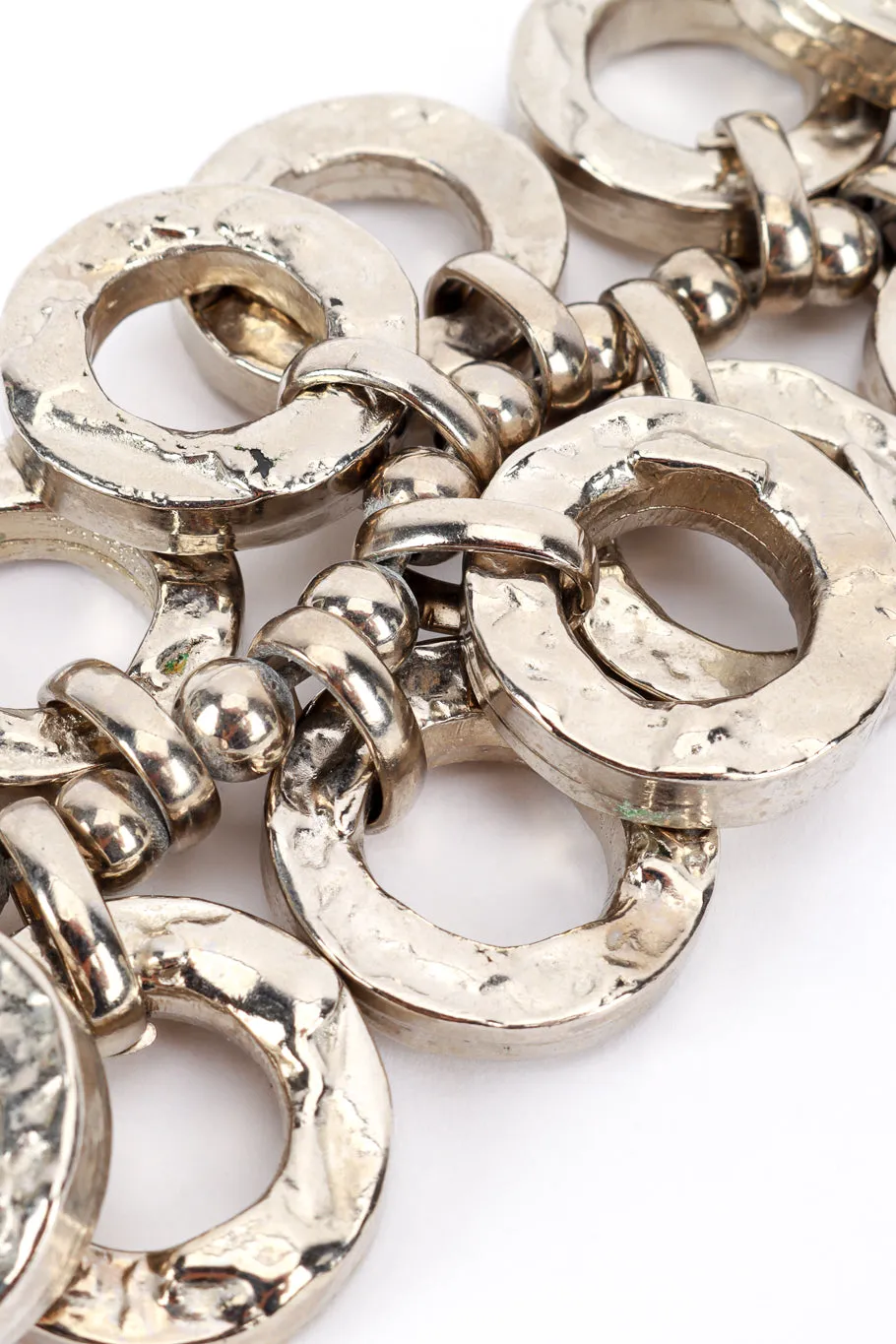 Silver Hammered O-Ring Charm Bracelet II