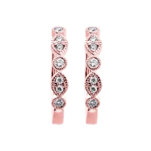 Silver (SLV 995) Cubic Zirconia Hoop Earring -  1/7 ctw