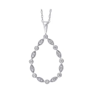 Silver (SLV 995) Cubic Zirconia Pendant -  1/8 ctw