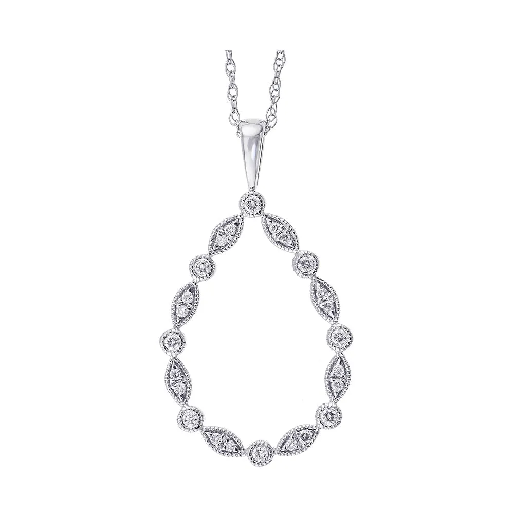 Silver (SLV 995) Cubic Zirconia Pendant -  1/8 ctw