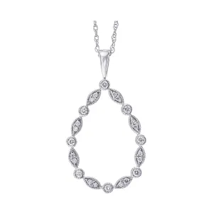 Silver (SLV 995) Cubic Zirconia Pendant -  1/8 ctw