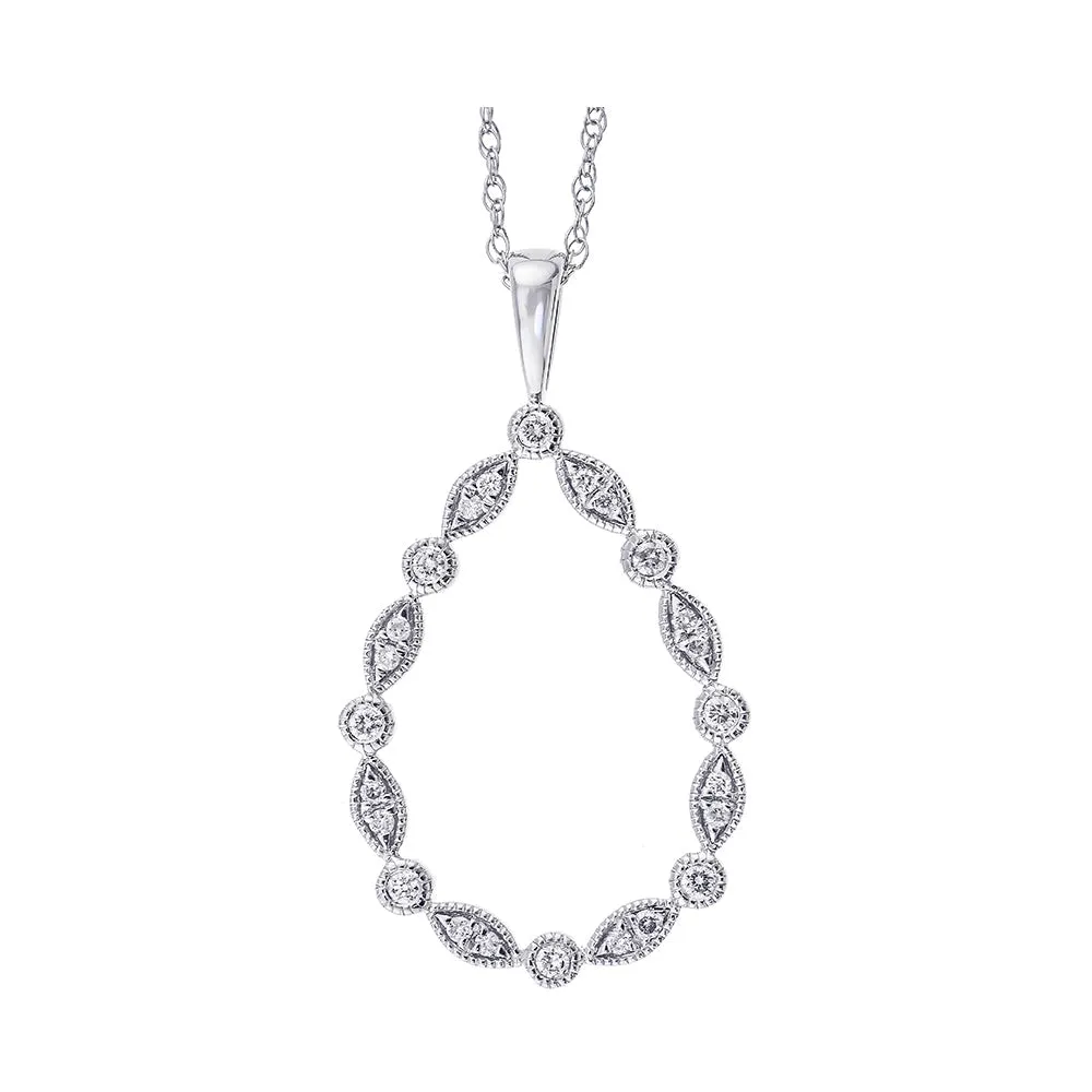 Silver (SLV 995) Cubic Zirconia Pendant -  1/8 ctw