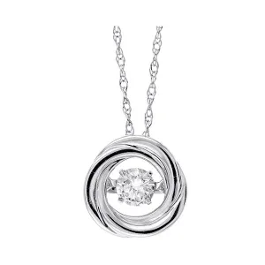 Silver (SLV 995) Cubic Zirconia Stunning Neckwear Pendant  - 1/6 ctw