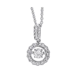 Silver (SLV 995) Cubic Zirconia Stunning Neckwear Pendant  - 1/8 ctw