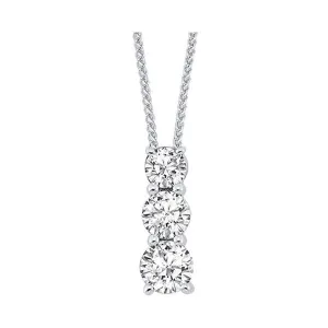 Silver (SLV 995) Diamond Classic Book 3 Stone Neckwear Pendant  - 1/4 ctw