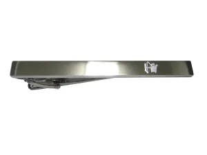 Silver Toned Etched Sleek Archer Tie Clip