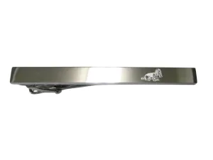 Silver Toned Etched Sleek Bloodhound Dog Tie Clip