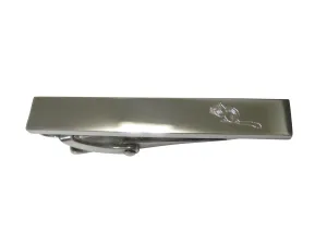 Silver Toned Etched Sleek Chipmunk Skinny Tie Clip